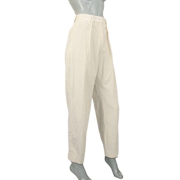 The Kooples Women's Pleated Corduroy Ecru Pants Flared leg size 38 24w - Picture 4 of 9